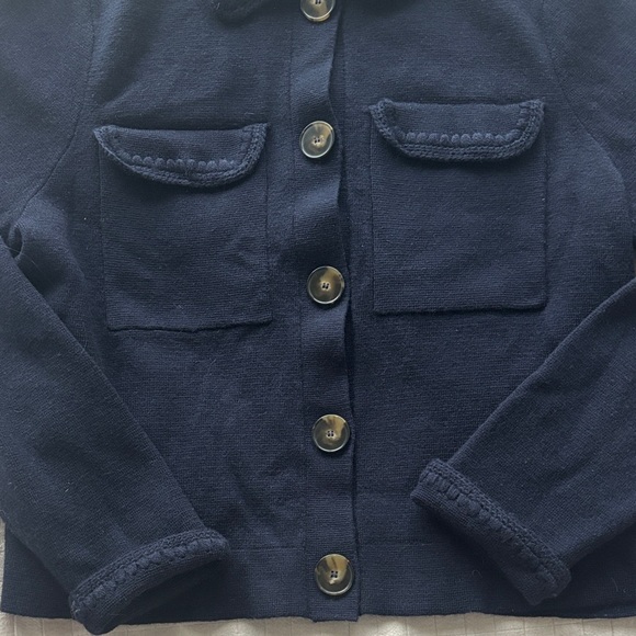 Sézane Betty Cardigan in Navy Crochet Size M - Picture 8 of 11